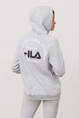 FILA Danique Hoodies White / Black,Womens Clothing | CA.LJGNAS203